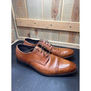 Stacy Adams Mens Tan Leather Oxford Cap Toe Dress Shoes Size 12